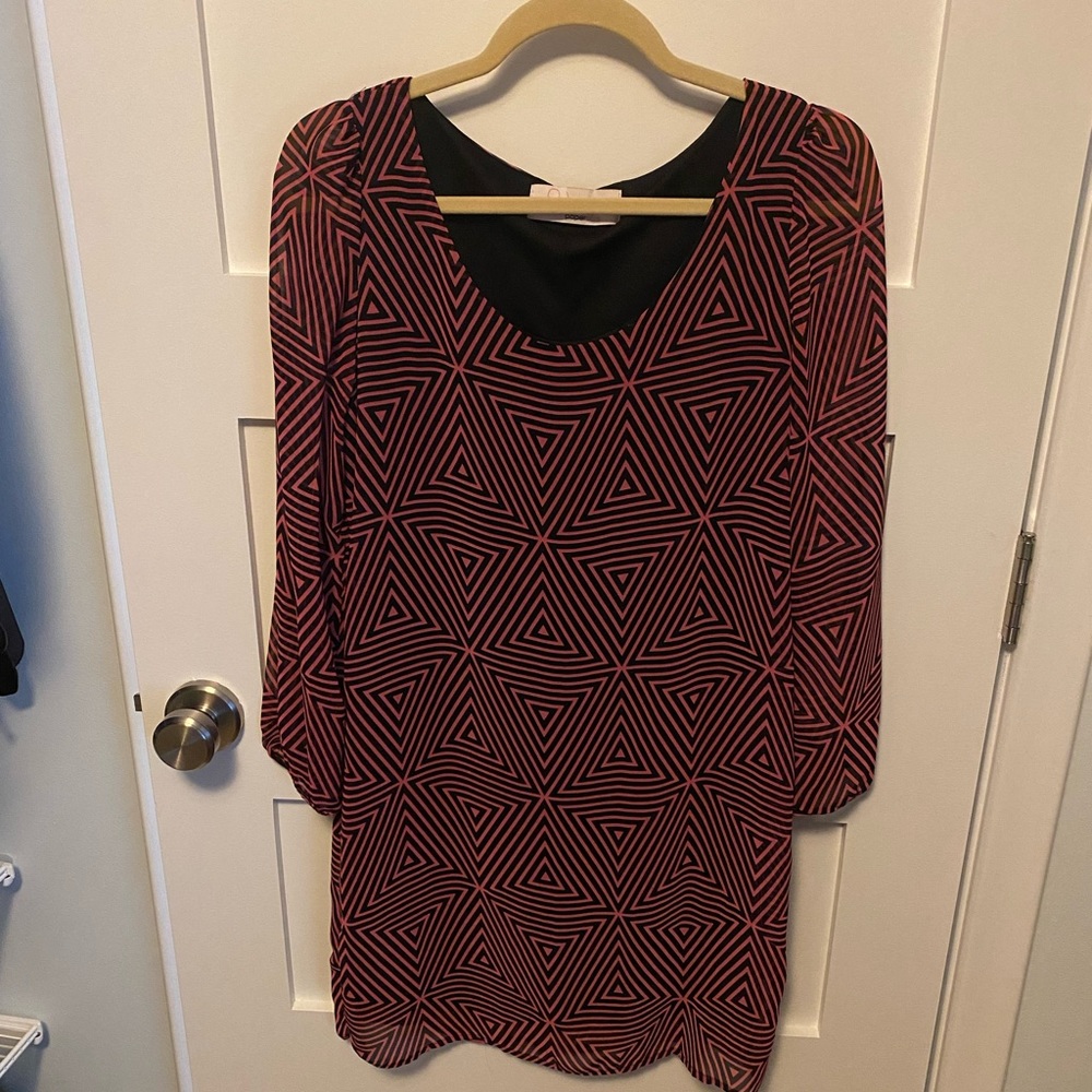 Size small retro pink and black shift dress